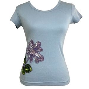 Y2K Anna Sui Beaded Flower Top